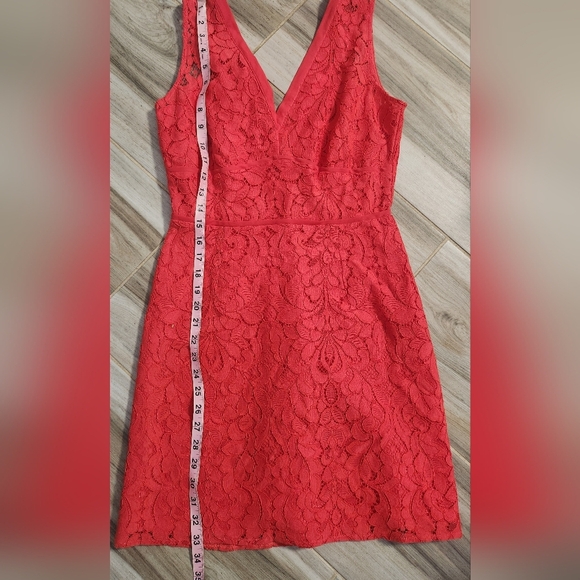 BB Dakota womens red vneck mini dress size 6 - Picture 5 of 7